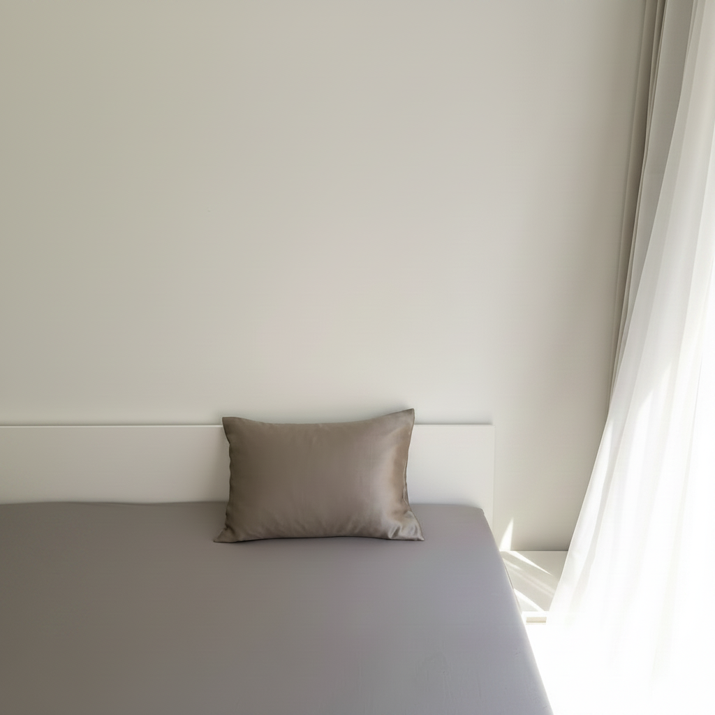 Szara jedwabna poszewka  22 Momme Lumière Silk