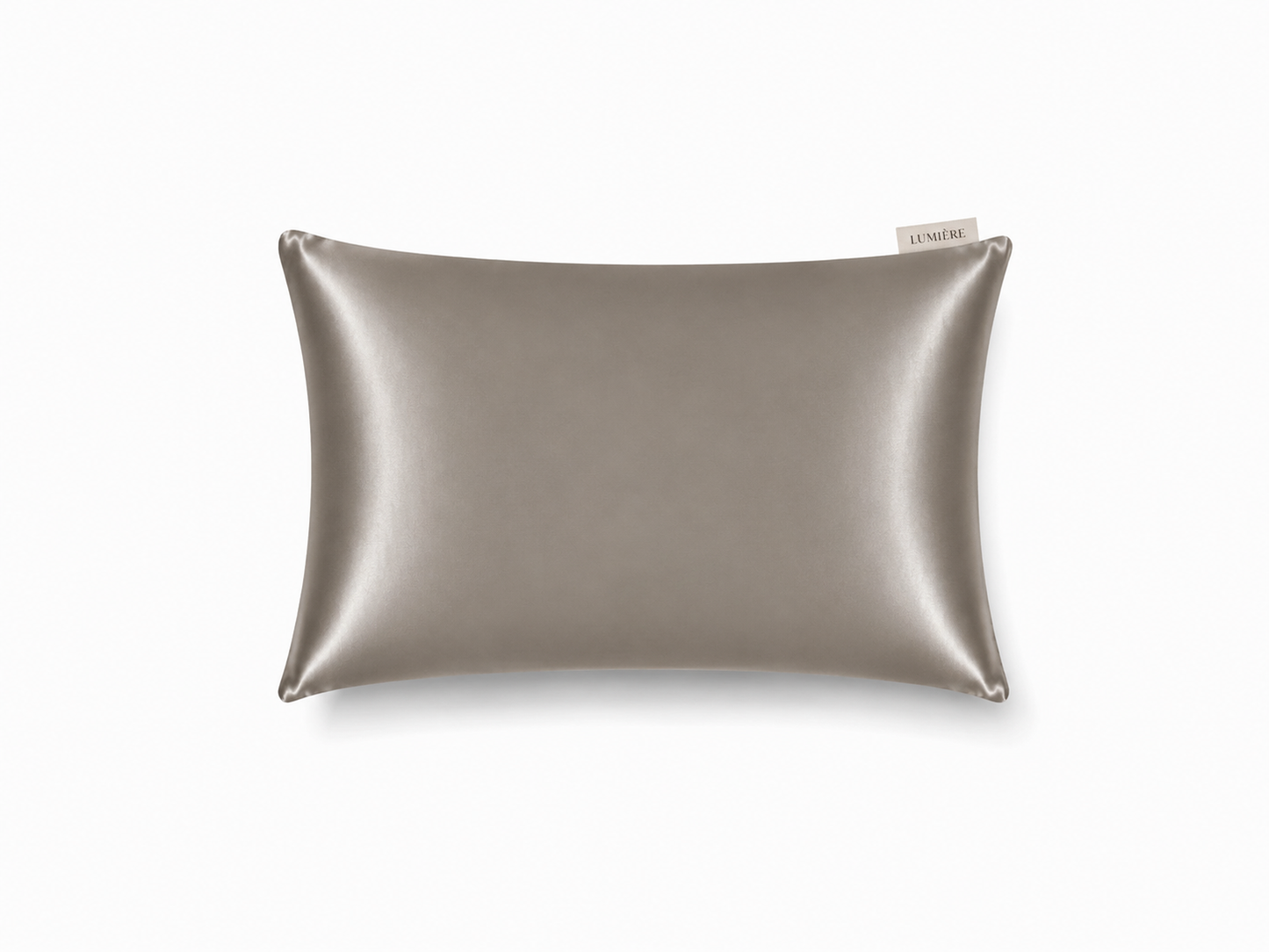 Szara jedwabna poszewka na poduszkę 22 Momme Lumière Silk