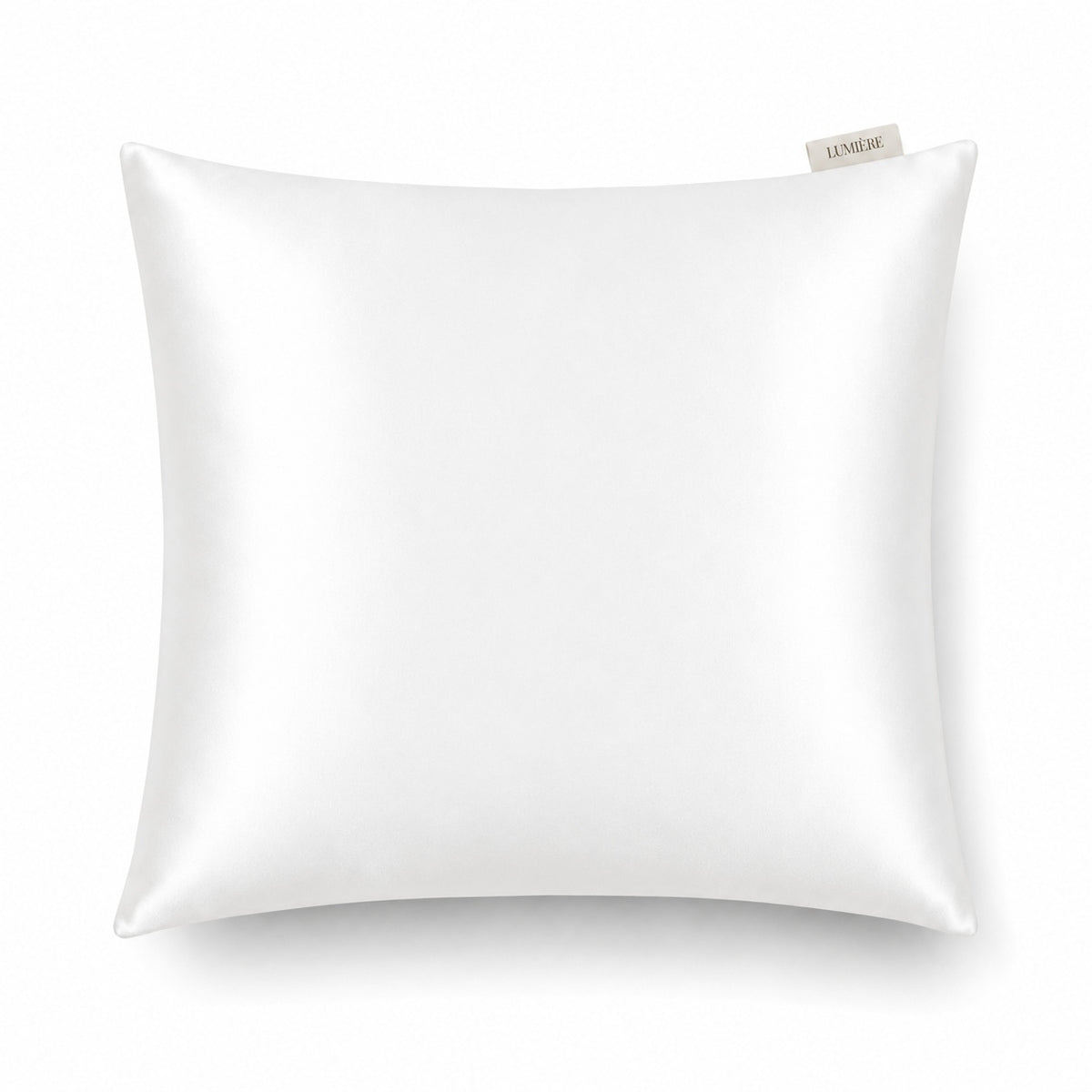 Biała jedwabna poszewka na poduszkę Lumière z 100% naturalnego jedwabiu morwowego 40×40 cm 